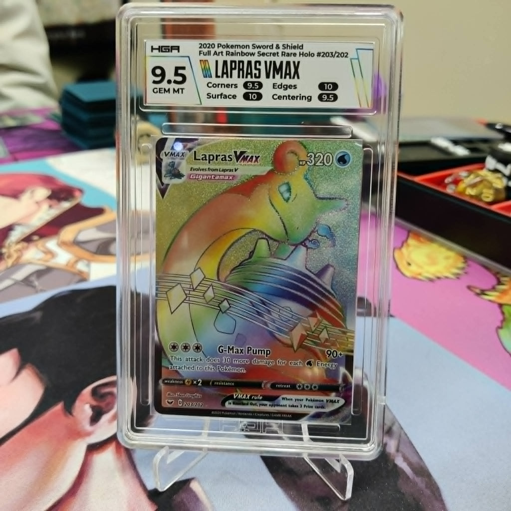 Graded- Pokémon 2020 Lapras VMAX 203/202 SWSH Secret Rare Holo Sword &