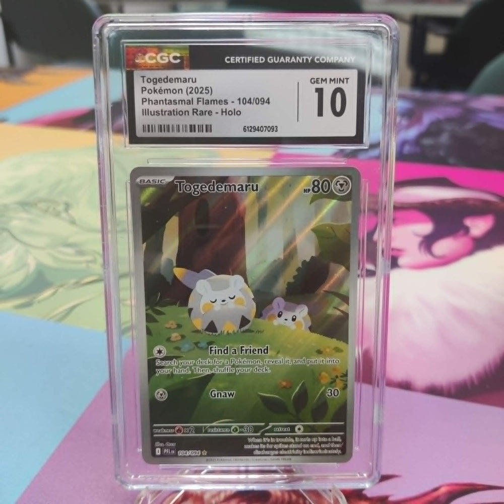 Graded- Pokemon Togedemaru 104/094 Illustration Rare Phantasmal Flames - CGC 10 PRISTINE