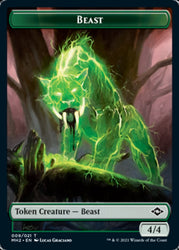 Beast // Clue (15) Double-Sided Token [Modern Horizons 2 Tokens]