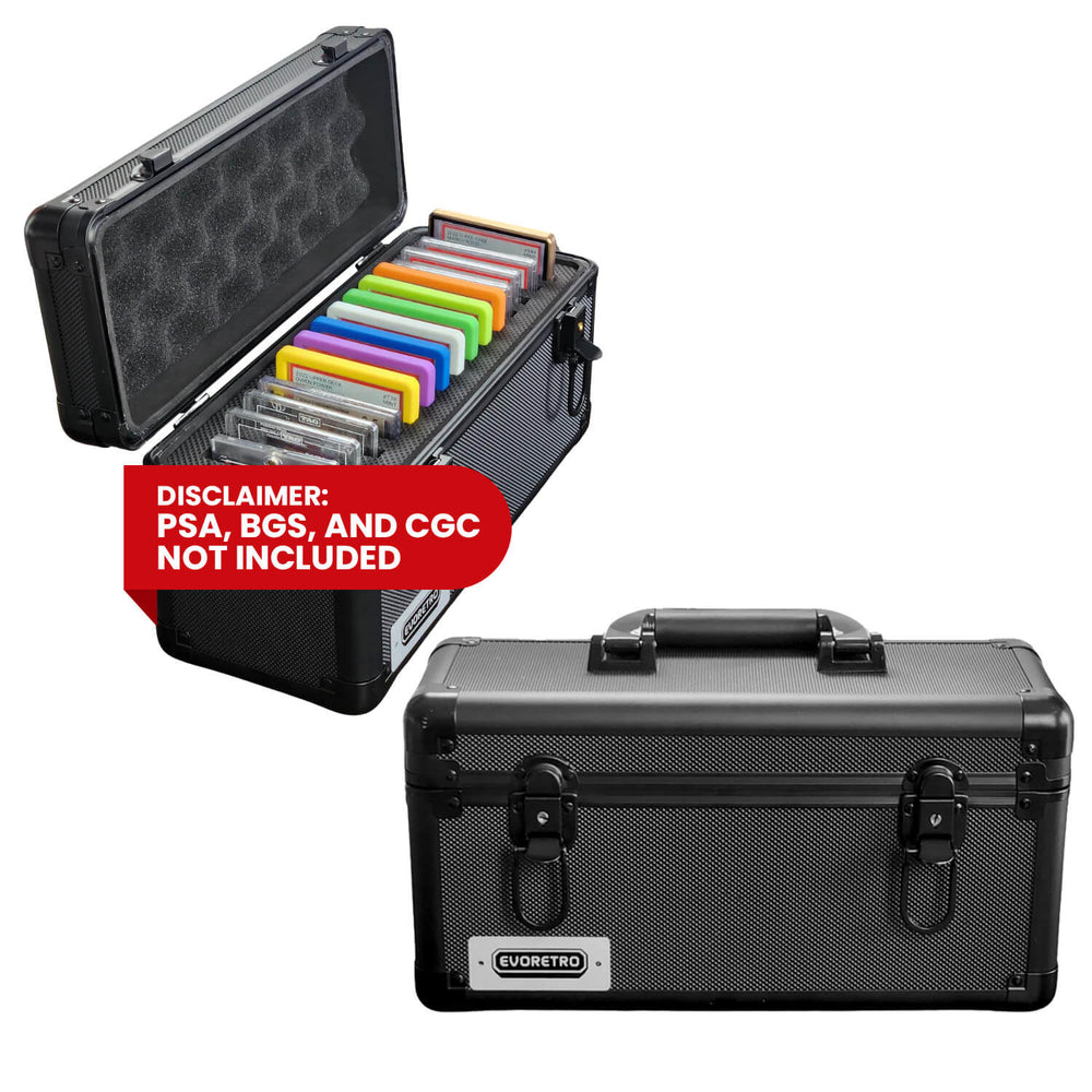 15-Slab Case Individual Slot with Handle, Black