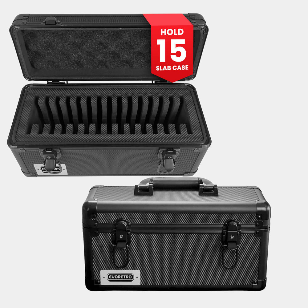 15-Slab Case Individual Slot with Handle, Black