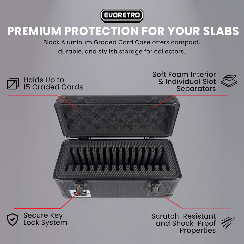 15-Slab Case Individual Slot with Handle, Black