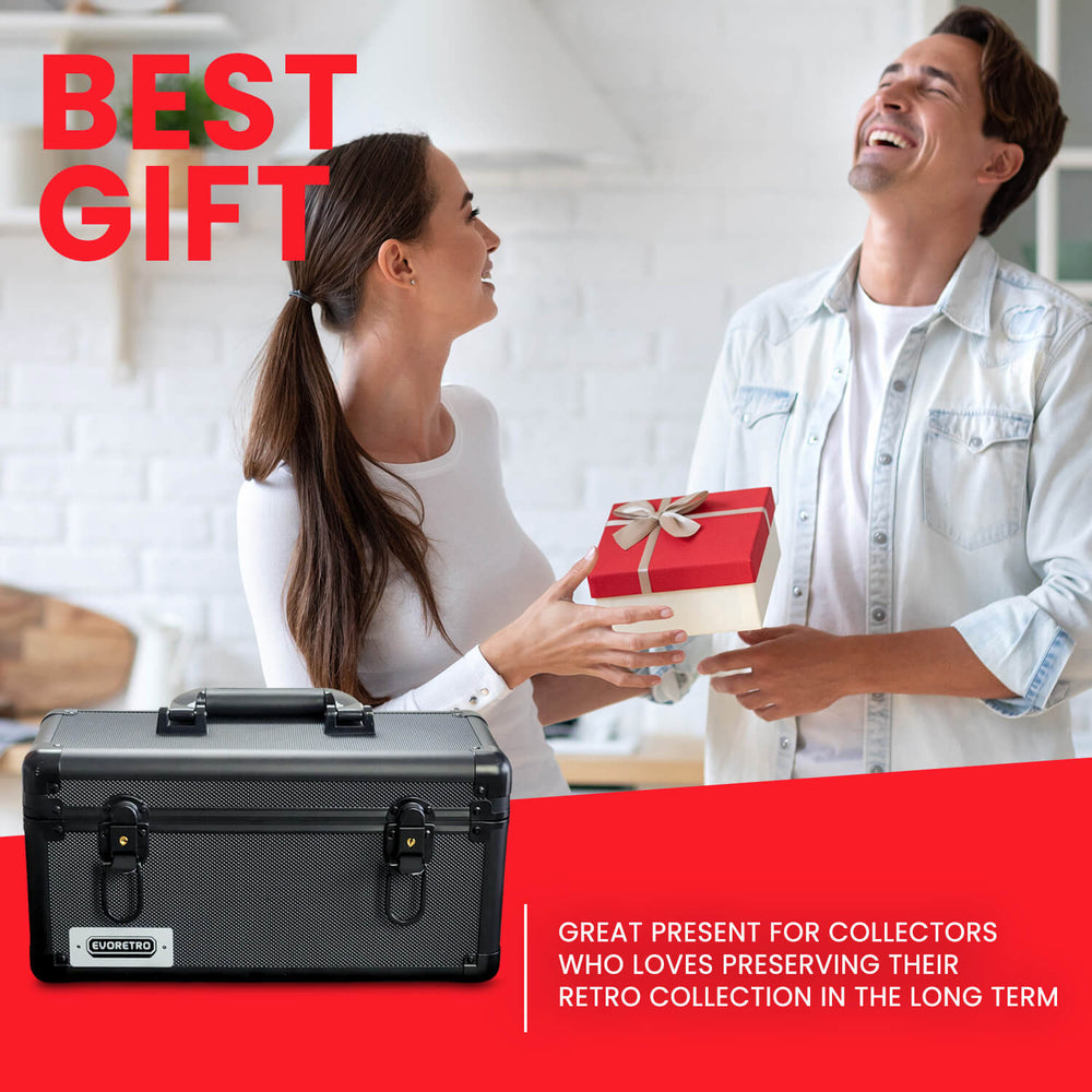 15-Slab Case Individual Slot with Handle, Black