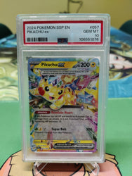 Graded- Pikachu EX 2024 SSP # 57 GEM MT PSA 10