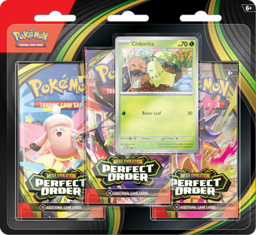 Pokemon- Perfect Order3 pack Blister- Random promo card (03/27/2026 Release)
