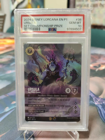 Graded- 2024 DISNEY LORCANA EN P1- PROMO #38 URSULA - SEA WITCH QUEEN PSA 10