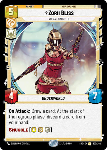 Zorii Bliss - Valiant Smuggler (203/262) (203/262) [Shadows of the Galaxy]