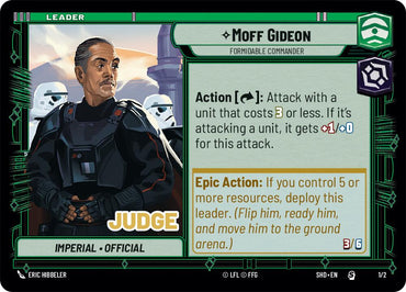 Moff Gideon - Formidable Commander (1/2) (Judge Promo) FOIL (1/2) [Shadows of the Galaxy Promos]