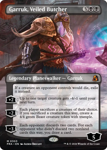 Garruk, Veiled Butcher (Borderless) [Reality Fracture]