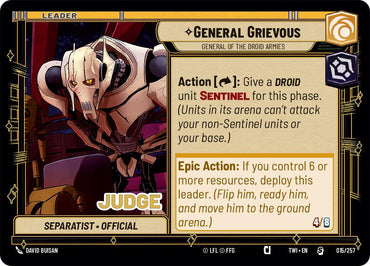 General Grievous - General of the Droid Armies (002/002) JUDGE (Prerelease) (002/002) [Twilight of the Republic Promos]