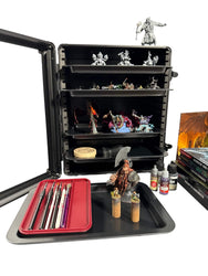 EVORETRO Aluminum Miniatures Display Case with 5 Magnetic Trays