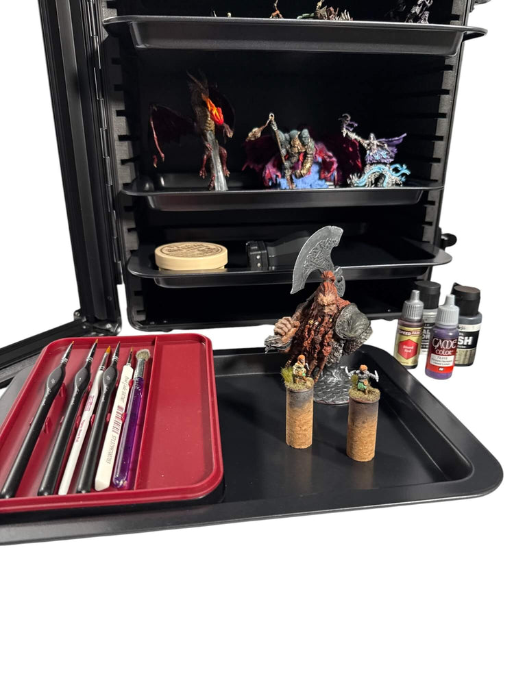 EVORETRO Aluminum Miniatures Display Case with 5 Magnetic Trays