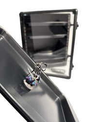 EVORETRO Aluminum Miniatures Display Case with 5 Magnetic Trays