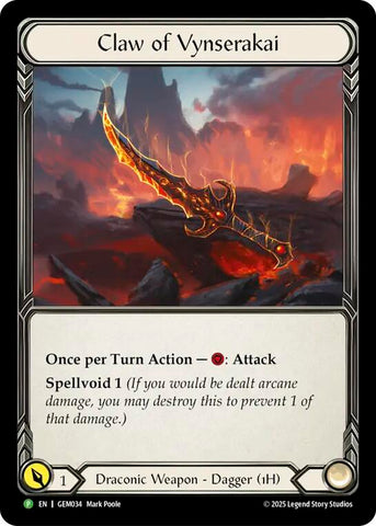 Claw of Vynserakai [GEM034] (GEM Pack 2)  Cold Foil