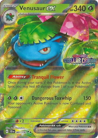 Venusaur ex (001/142) (Stellar Crown Stamp) [Miscellaneous Cards]