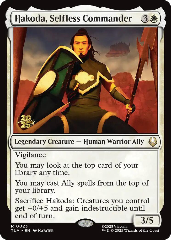 Hakoda, Selfless Commander [Avatar: The Last Airbender Prerelease Cards]