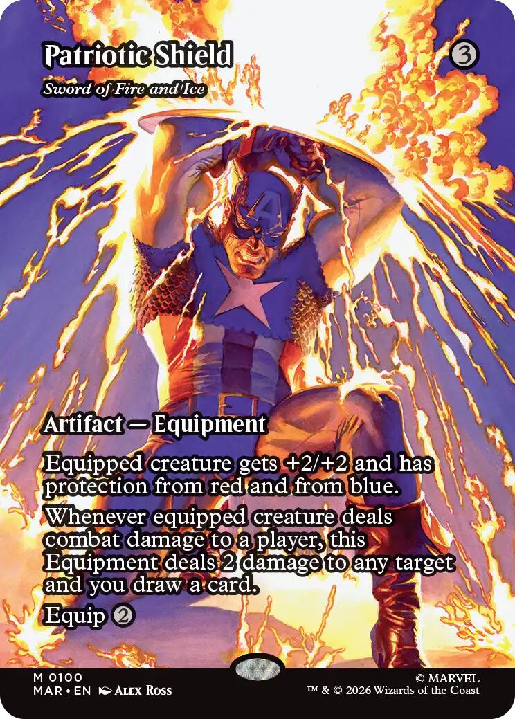 Patriotic Shield - Sword of Fire and Ice (Borderless) [Marvel Universe