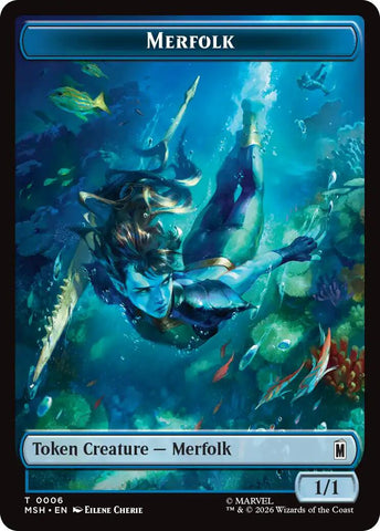 Merfolk // Doombot Double-Sided Token [Marvel Super Heroes Tokens]