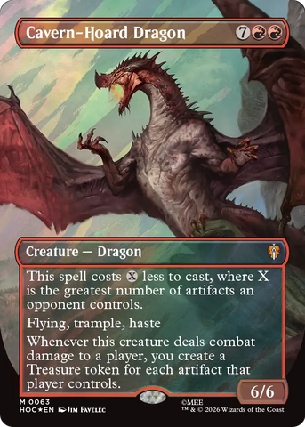 Cavern-Hoard Dragon (Borderless) (Surge Foil) [The Hobbit: Eternal-Legal]