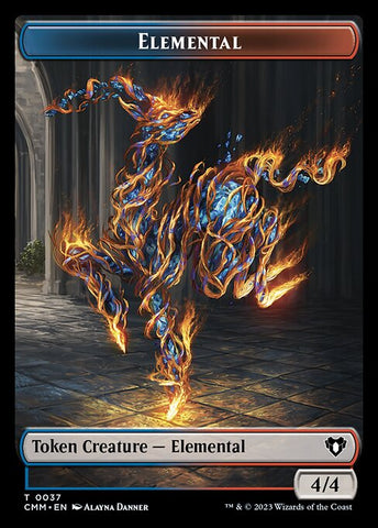 The Monarch // Elemental (0037) Double-Sided Token [Commander Masters Tokens]