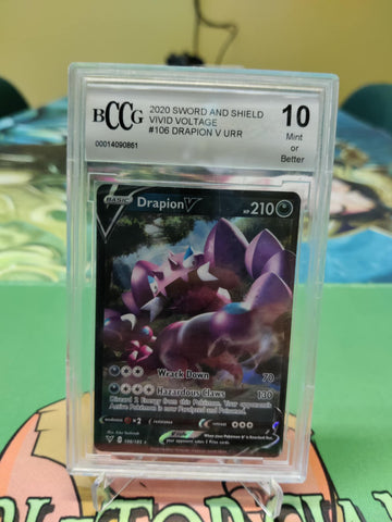 Graded- Drapion V 2020 Sword & Shield #106 BccG 10 MINT