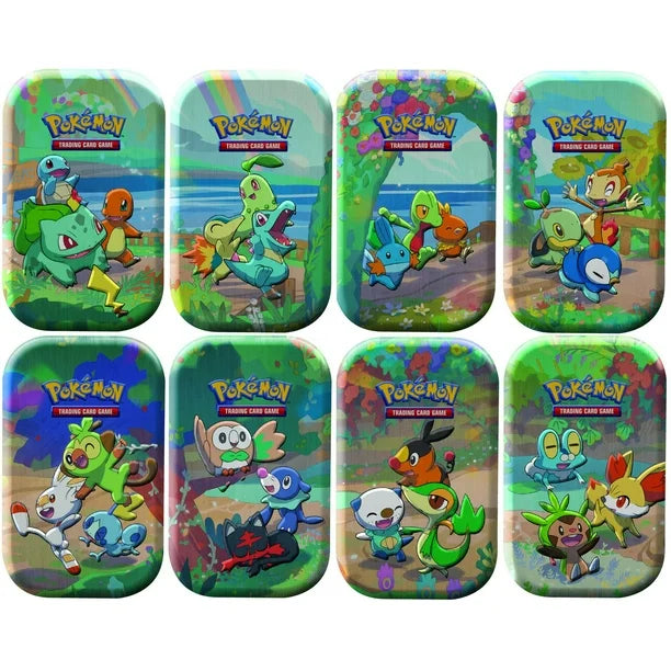 Pokemon- Celebrations Mini Tin Display 25th Anv. Brand New Sealed Complete 8 Tins