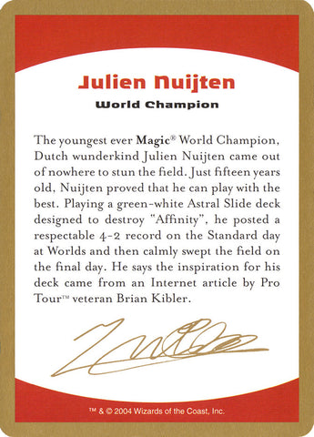 Julien Nuijten Bio [World Championship Decks 2004]