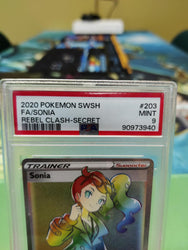 Graded- Sonia Trainer #203 Secret Rare Rebel Clash MINT PSA 9