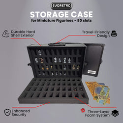 80-Slot Miniature Storage Case with Customizable Foam