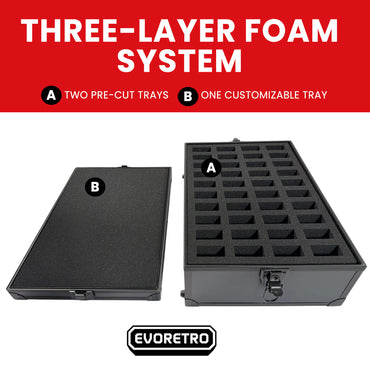 80-Slot Miniature Storage Case with Customizable Foam