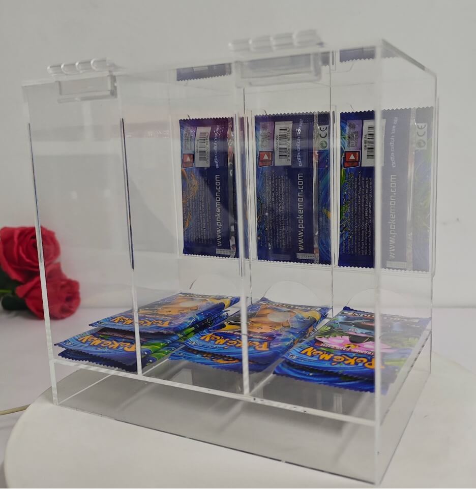 Acrylic Display Stand for Booster  DispenserPacks – Retail Counter Unit with Top Shelf