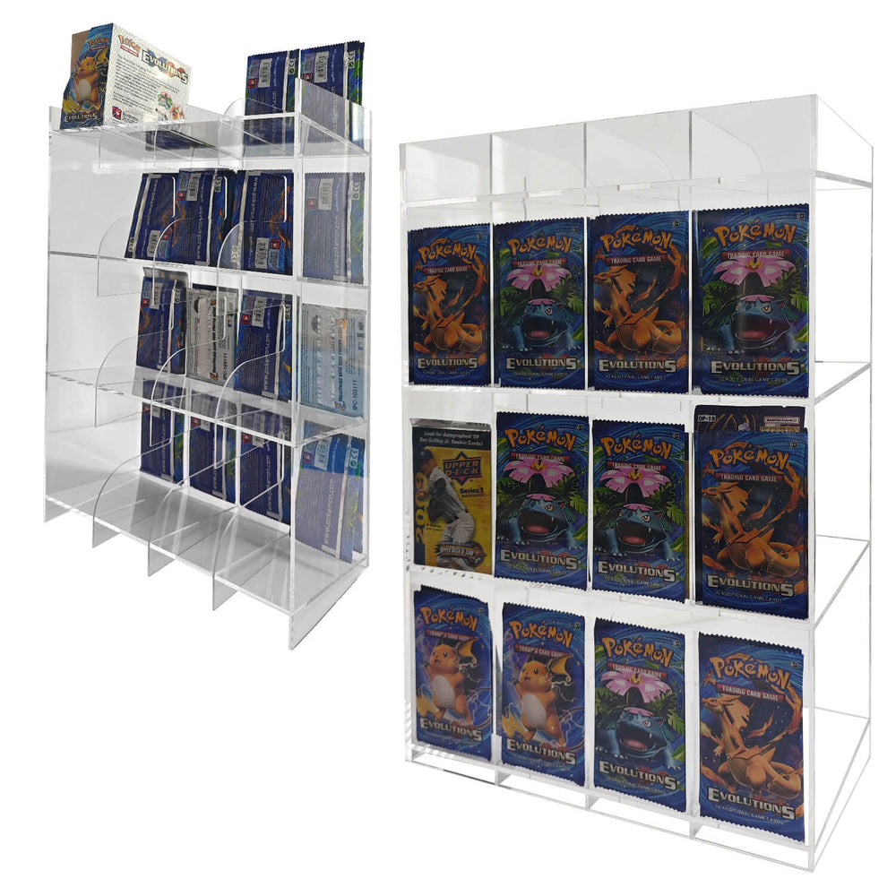 Acrylic Display Stand for Booster  DispenserPacks – Retail Counter Unit with Top Shelf