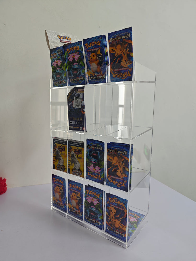 Acrylic Display Stand for Booster  DispenserPacks – Retail Counter Unit with Top Shelf