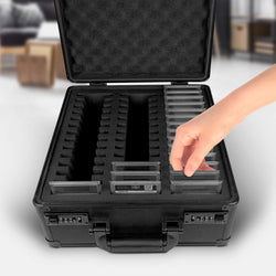 3 Row with Individual Slot Fit for 42 Graded Cards - Black