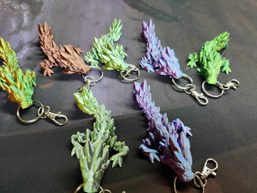 3D print- Keychain GEMSTONE dragon Wyrmling assorted random color combo