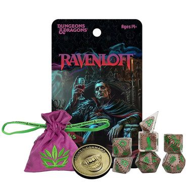 D&D- MISTS OF RAVENLOFT TREASURE PACK (Random Dice set, Coin, & Dice Bag)