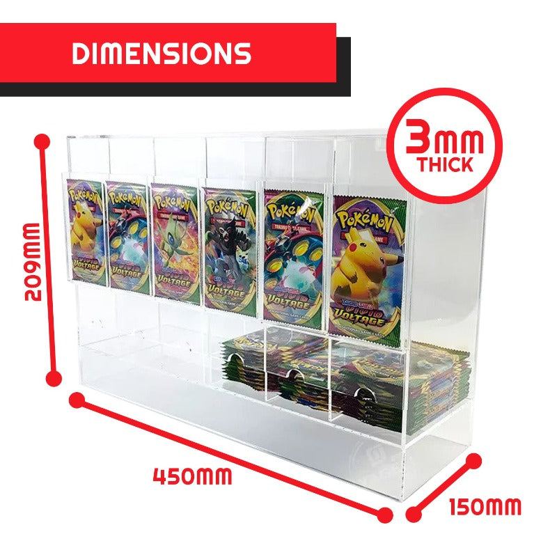 EVORETRO Card Dispenser Pokémon Booster Pack 6-Slot Acrylic Display Dispenser