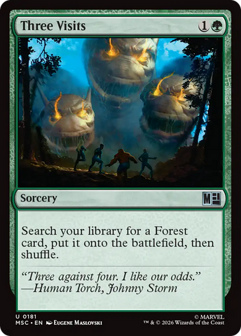 Three Visits (Surge Foil) [Marvel Super Heroes Commander]