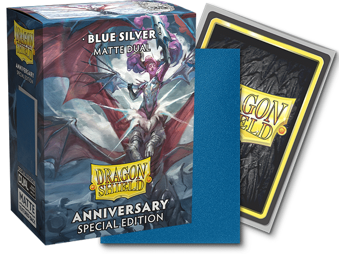 Dragon Shield- ANNIVERSARY SPECIAL EDITION BLUE/SILVER MATTE DUAL 100CT SLEEVES