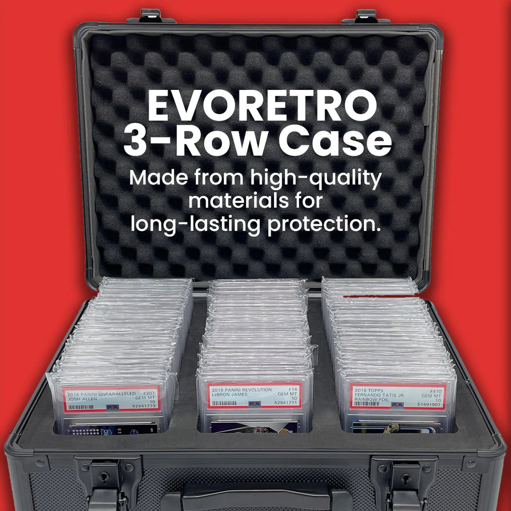 EVORETRO- 3-Row Aluminium Case for 90 Slabs with Key System Black