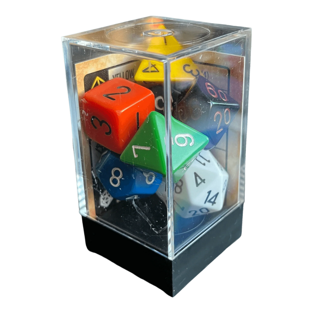 Dice- Chessex Nostalgia Opaque GM & Beginner Player Polyhedral 7-Dice Set 25499