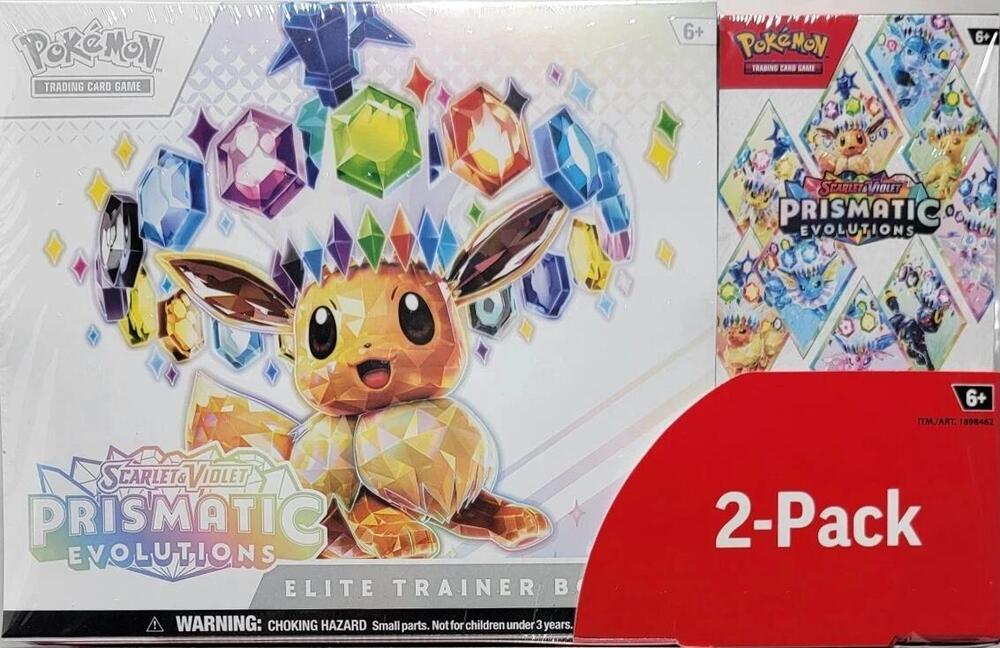 Pokemon- Prismatic Evolutions 2-Pack Trainer Box and Booster Bundle