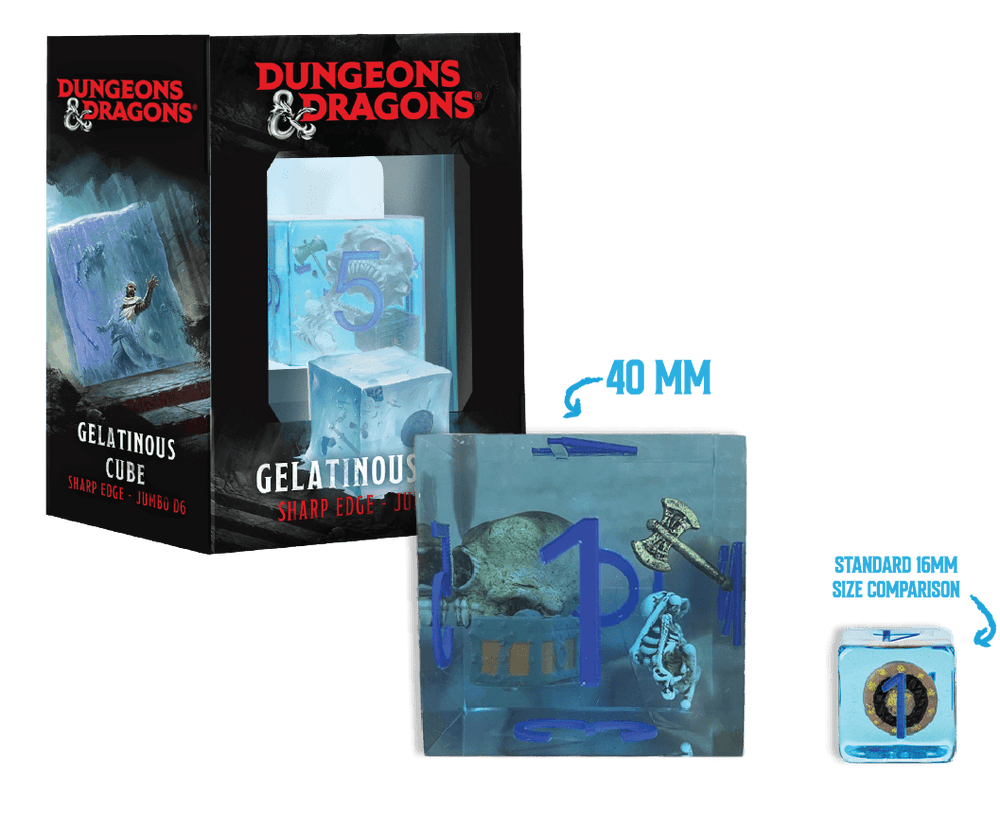 Dice- JUMBO D&D GELATINOUS CUBE D6 Figure Dice