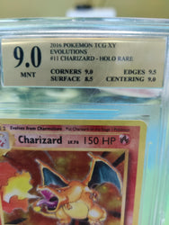 Graded- Pokemon- Charizard #11 XY Evolutions Holo Rare MNT 9.0