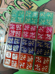 Dice- 48 count D6: Plus/ Minus dice multi color