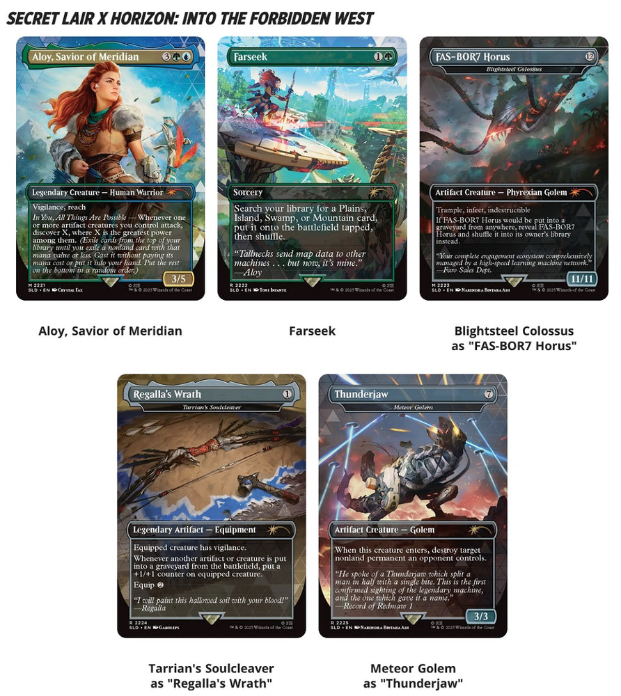 MTG- SECRET LAIR PLAYSTATION SUPER DROP HORIZON ZERO DAWN: HUNTRESS AND THE MACHINES- REGULAR