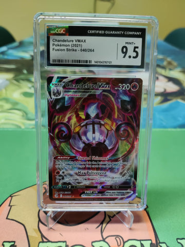 Graded- Chandelure VMAX Fusion Strike 2021 #40 CGC Mint+ 9.5