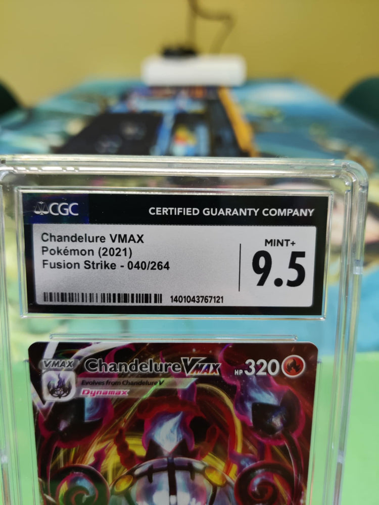 Graded- Chandelure VMAX Fusion Strike 2021 #40 CGC Mint+ 9.5