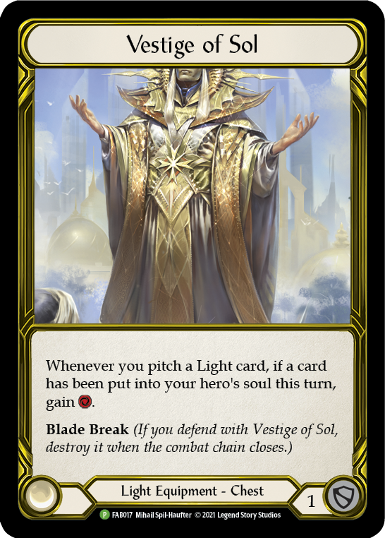 Vestige of Sol (Golden) [FAB017] (Promo)  Cold Foil