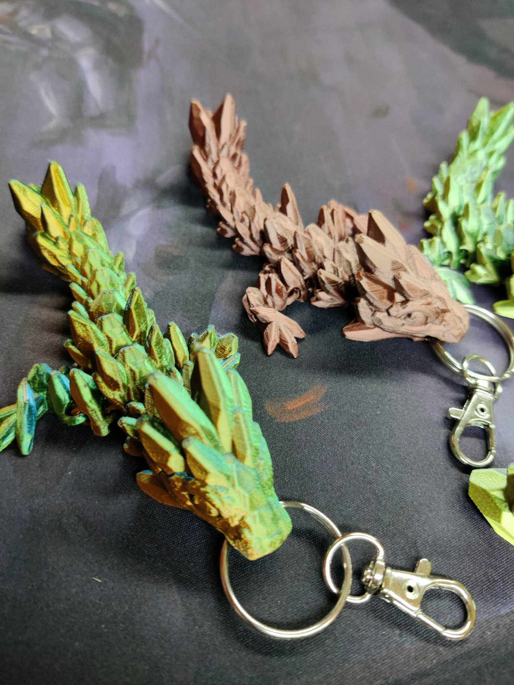 3D print- Keychain GEMSTONE dragon Wyrmling assorted random color combo
